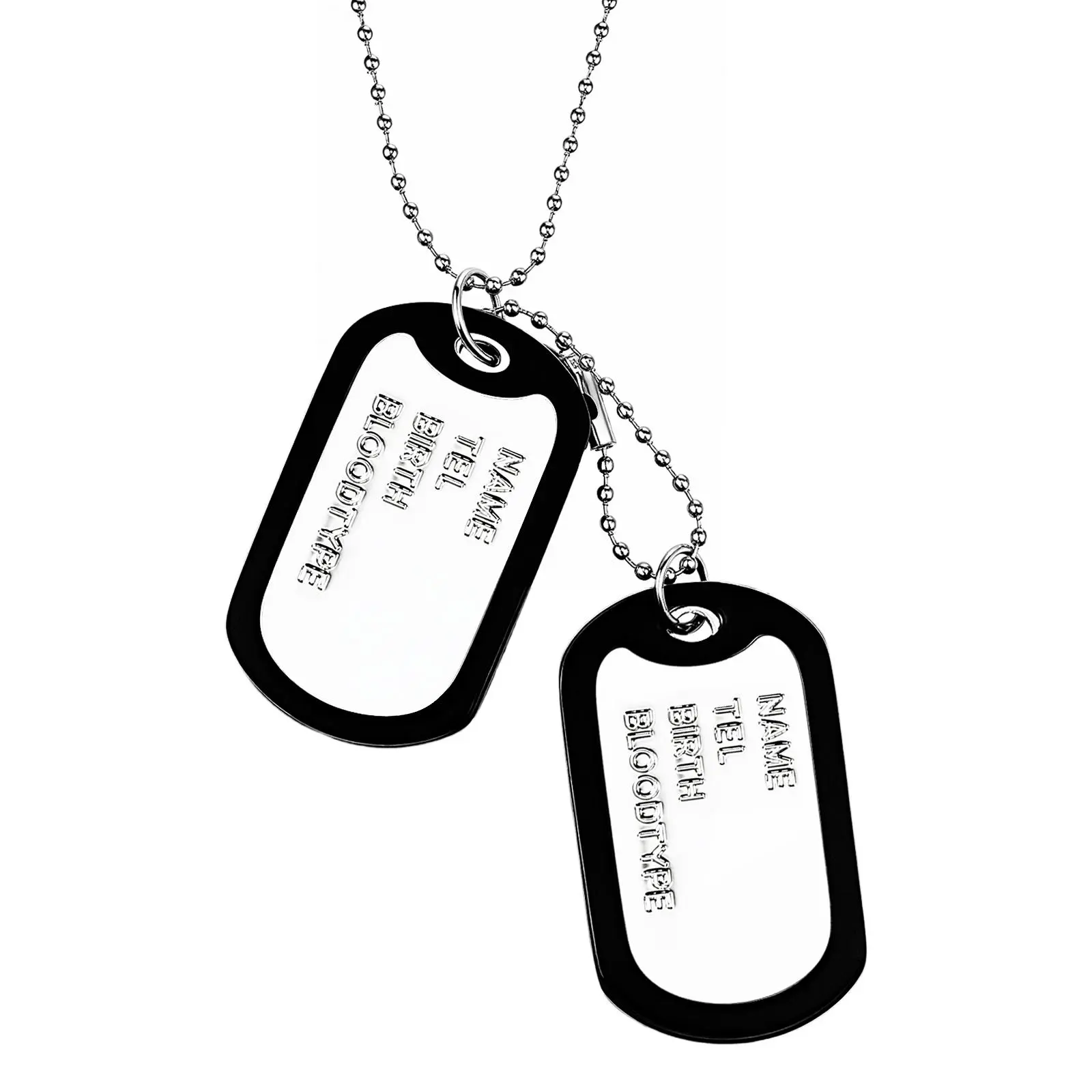 OIDEA Military-Style Dual Layer Necklace for Men, Dog Tag Pendant with 27.6-in Ball Chain, Bold and Meaningful Men's Accessories for Adults, Versatile Street Style Stainless Steel Jewelry, Ball Chain Construction, Bold And Meaningful Accessories, Dual Tag