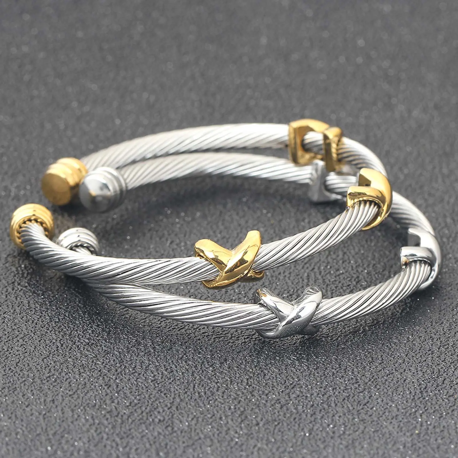 High Quality 4MM Stainless Steel Wire Bracelet, Premium Open 8-Shaped X-Knot Design, Ideal for Daily Matching, High Quality Bracelet, Premium Bracelet