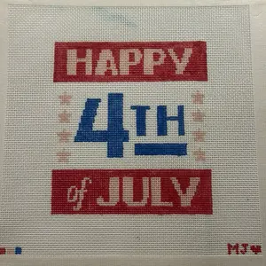 Happy Fourth Of July - Hand Painted Needlepoint Canvas - 18ct Mesh