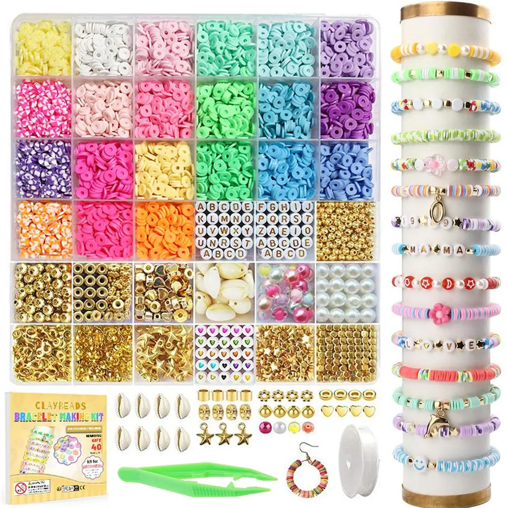 5115pcs Soft Clay Bead Set, Beaded Set, Bead Assortment for Bracelets & Necklaces, DIY Jewelry Making Supplies, DIY Beading Accessories, Beads and Accessories, Handmade Craft Accessories, No Choking Hazard