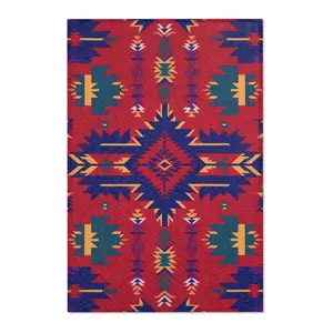 Aztec Tribal Mexican Rug, Area Rug for Boho Home Decor, Southwestern Accent Rug, Ethnic Floor Mat, Large Native American Carpet, Geometric