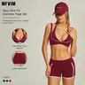 MFVIM Women's 2-Piece Premium Sleeveless Activewear Set - Sport Casual Outfit, Athleisure Bra with Stylish Back, Contrast-Line Nude Shorts, Fitness/Gym Clothes, Outdoor Sports Clothing for Yoga, Running