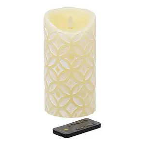 Luminara 7-inch Medallion Embossed Flameless Candle