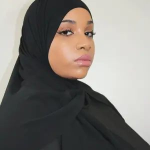 Black luxury chiffon hijab