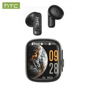 HTC NE72 Black Smart Earbuds - TikTok-Compatible, Smart Screen Translation, Dual Touch Music Control, Ideal for Content Creators, Travel