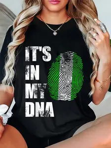 100% Cotton NIGERIA, IT'S IN MY DNA NIGERIAN FLAG DISTRESSED T-SHIRT T-Shirt
