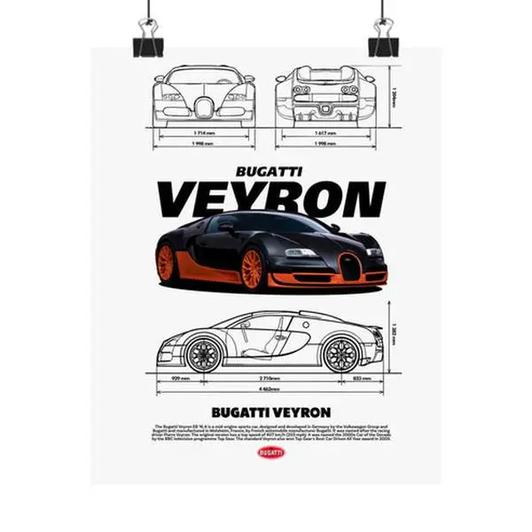 Luxury Bugatti Veyron Matte Poster 
