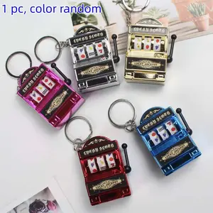 Vintage Style Slot Machine Keychain, Creative Game Machine Design, Fun Plastic Hanging Ornament, Small and Portable, Key Accessory & Phone Strap, Perfect Gift