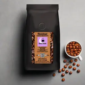 Hazelnut Flavored Premium Coffee - Natural Coffee Bean, Artificial Flavor, 16 oz Bag
