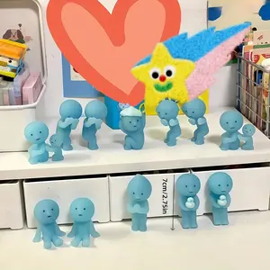 1pc Blue Doll Collectible Figurine in Mystery Box, Interactive Phone and Desk Decoration, Perfect Gift for Birthdays and Parties, Durable Outdoor Decor