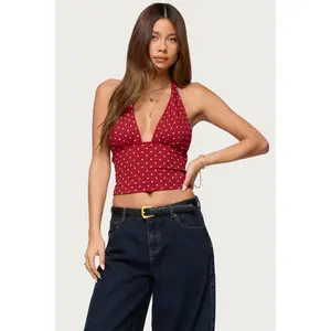 Blaire Polka Dot Halter Top