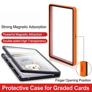 Magnetic Protective Case, Plastic Graded Card Holder, Compatible With 35pt PSA Card Slab. Double-Sided Clear Trading Card Sleeve, Card Sleeves Protector, Ideal For PSA & CCIC Card Collectors.