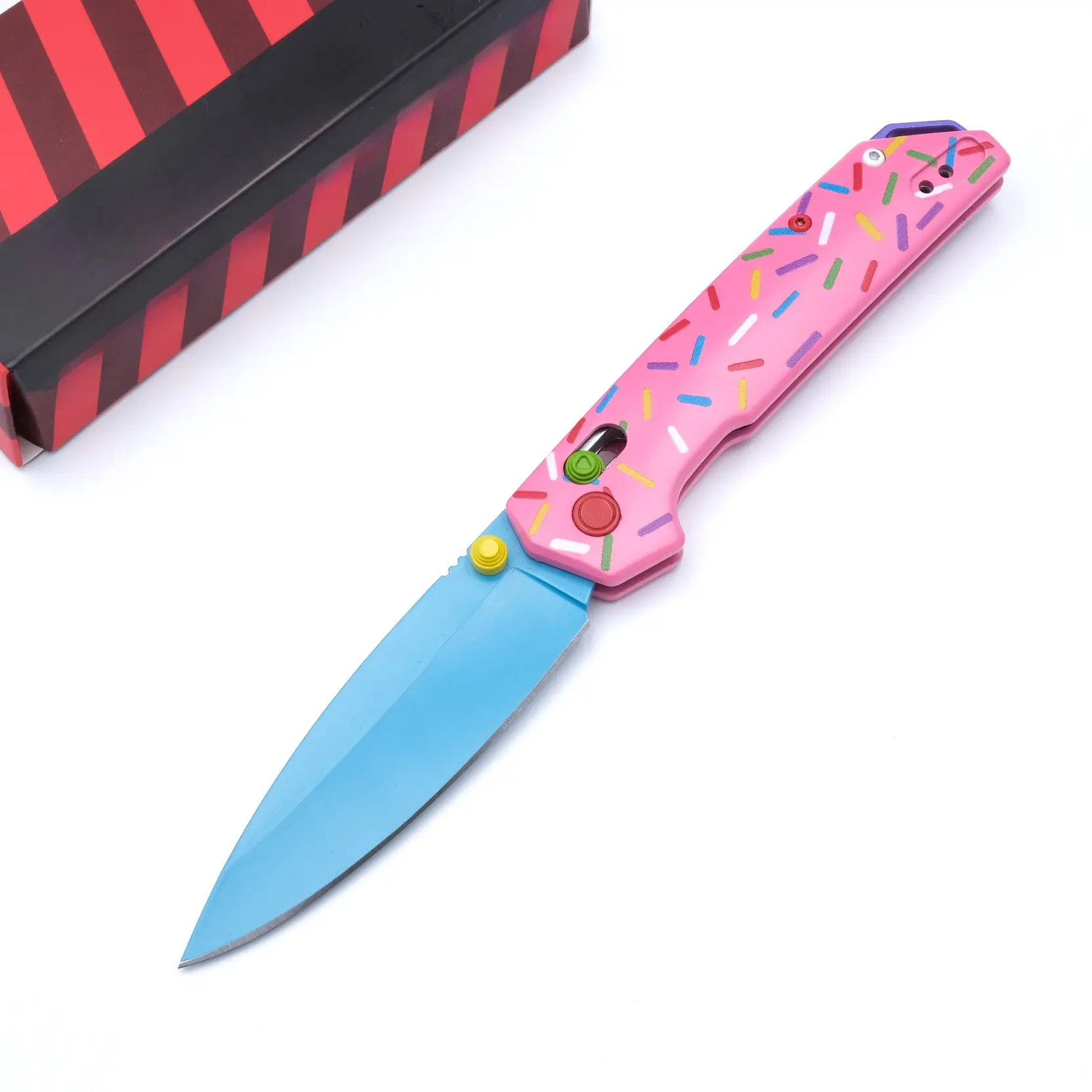 2038 outdoor portable folding knife, pure copper aluminum handle, D2 high hardness corrosion-resistant steel, outdoor camping, fishing, driving EDC tool, portable tool, best gift.
