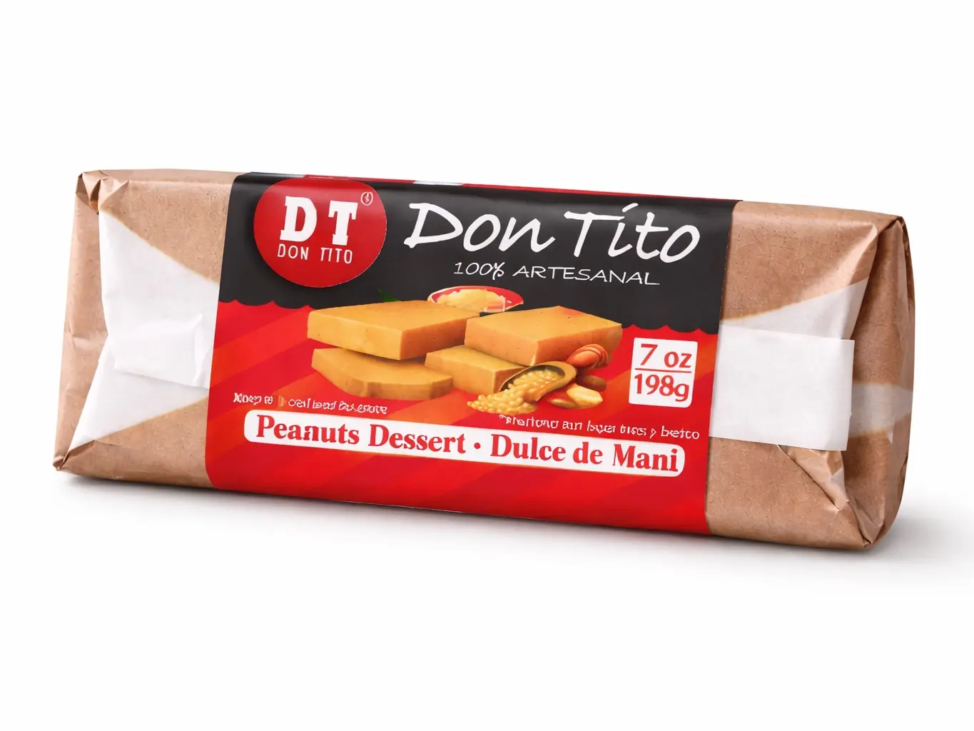 Don Tito  Mani Molido Cuban Peanut Candy-Traditional Sweet Peanut Bar-Handmade Snack