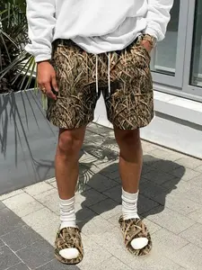 Men's Camo Print Drawstring Waist Shorts, Regular Fit Casual Street Fashion Shorts for Daily Wear, Men's Bottoms for Summer