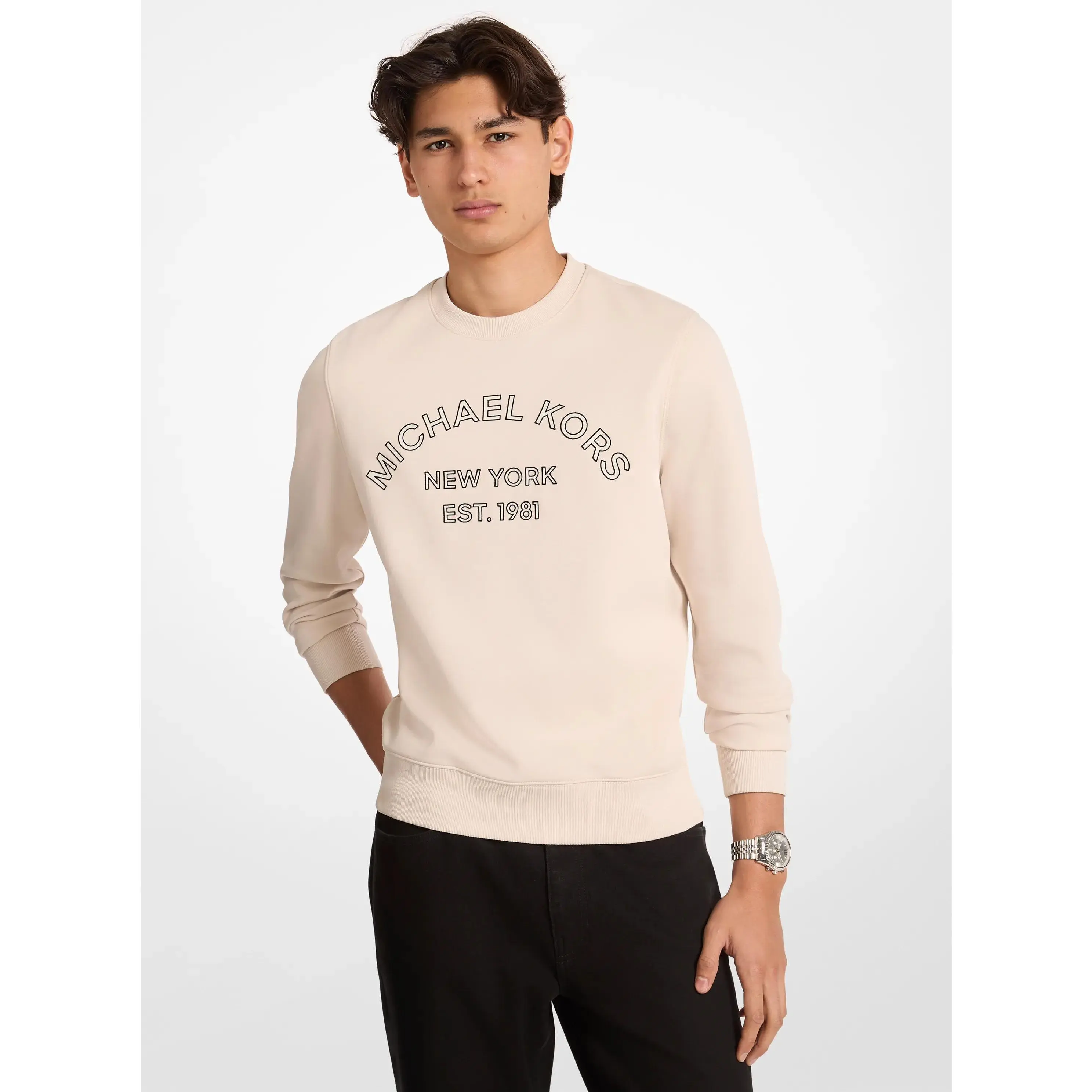 Logo Cotton Blend Crewneck Sweater