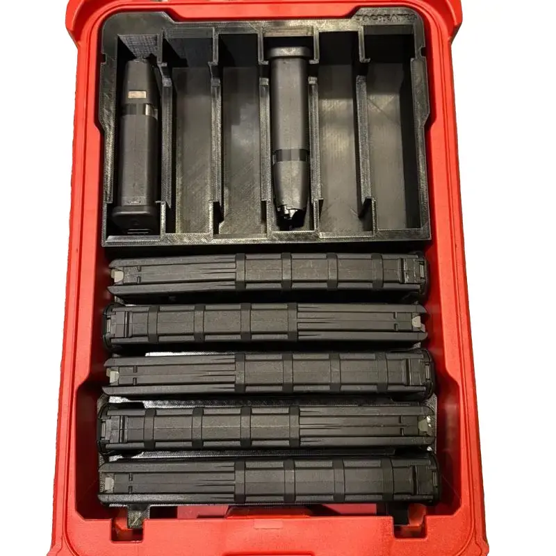 Milwaukee Packout With Custom Inserts (5) long P-Mag Slots and (12) Slots for your Shorter Mags Storage Tool Box Yard Tool Organizer Garage Tool Organizer Toolbox Organizer, Organization