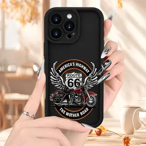 A Heavy-Duty American Retro Cruiser Motorcycle Pattern Anti-Drop Phone Case, Suitable for iPhone 17 Air/16 Plus/15 Pro Max/14 Pro/13/12/11/XS Max/X Phone Case, Ideal Gift for Motorcycle Enthusiast Family Friends Lovers Boyfriend on Holidays TY257