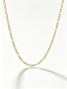 Classic 14k Gold Plated Figaro Chain Necklace, Unisex Hip Hop Style, Perfect for Weddings, Engagements, Parties, Durable Design, Ideal Gift