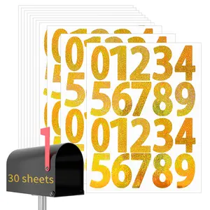 STARBOLING 2inch Shiny Gold Number Stickers 30 Sheets for Mailbox Address Bin Planner & Journal DIY Decor outdoorfun