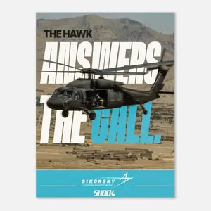 UH-60 Blackhawk poster, Modern Graphic Design of Iconic Aviation