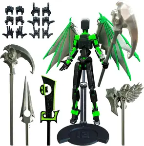 (Assembly Completed) T13 Action Figure, 5.5 Inch 3D Printed Multi-Jointed Movable Dummy 13 Toy,Dummy 13 Robot Action Figure with Lots of Weapons