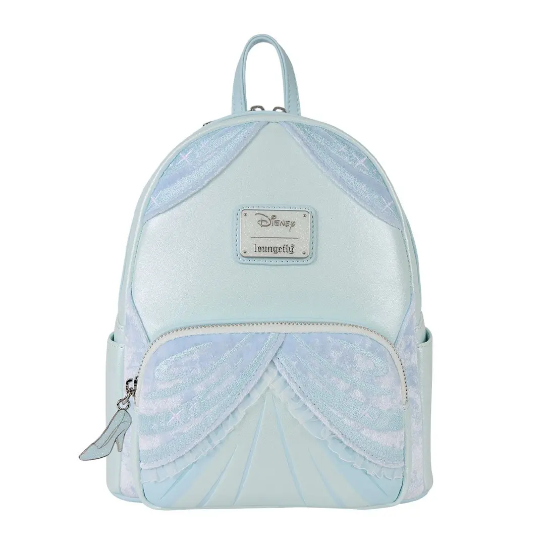 Loungefly Disney Cinderella Gown Cosplay Cute Zipper Mini Backpack, Collectible Style Character Doll Functional Backpack for Luggage & Bags Use, Cute Backpack, Zipper Backpack