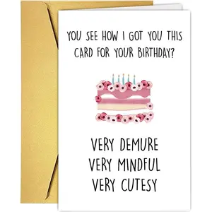 Funny Birthday Card for Girlfriend Wife Women Sister, Humorous Friendship Day Birthday Card for Best Friend, Trendy Birthday Gift for Her