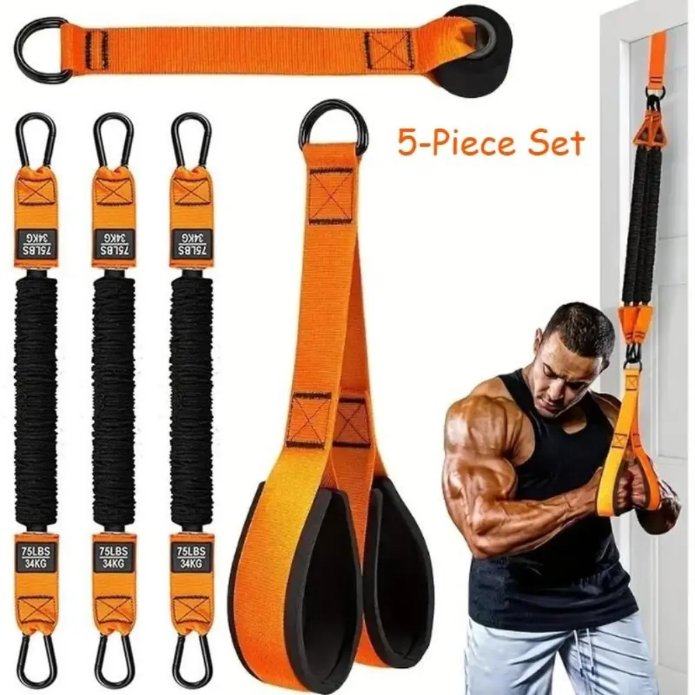 YYW1 Resistance Band Training Set – Adjustable Resistance Full-Body Strength Training, Home Gym Equipment, Workout Bands, Fitness Equipment (5-Piece Set)