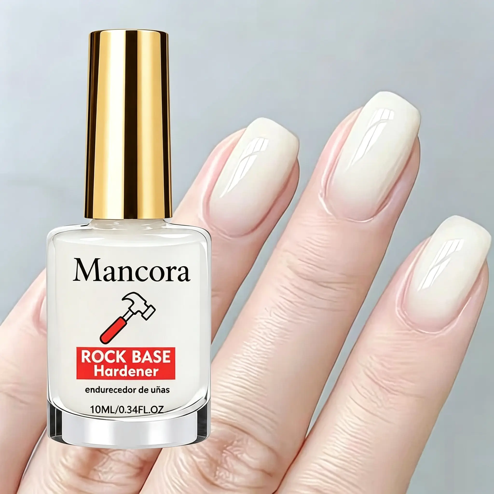 Milky white nail polish, air-dries without a UV lamp, nail strengthener, strengthens brittle and fragile nails, suitable for both hands and feet to enhance shine and luster Nail Care Manicure Nail Care