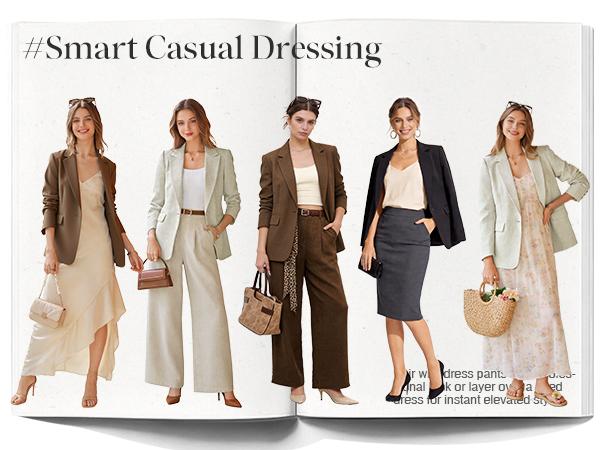 Arach&Cloz Women's Linen Blend Notched Lapel Open Front Blazers Work Business Casual Outfits 2026