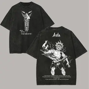 Black Clover Asta Printed Unisex Washed T-Shirt33