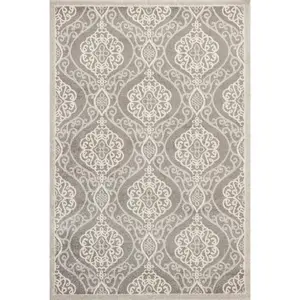 Lucia 2759 Silver Mosaic Machine Woven Performance Area Rug - KAS