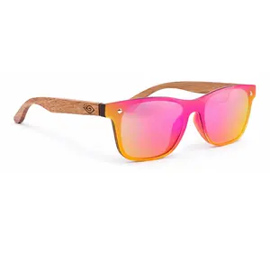 Static Rose Handcrafted Eco-Friendly Zebra Wood Arms Polarized UV400 Lenses Full Face Sunglasses