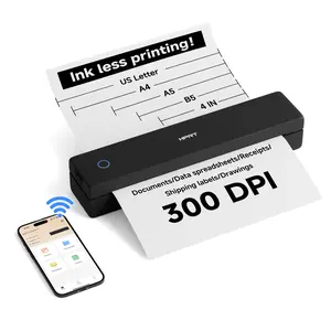 Portable Bluetooth Inkless Printer, Thermal Printer for Dorm, Small Apartment ,Study, Office & Travel,  No ink required, Compatible with iOS/Android/Laptops, Supporting 8.5"x11" US Letter Paper and A4 paper,Wireless,Father's Day Gift summerwins