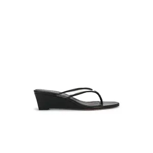 Veronica Beard Clea Wedge Sandal in Clear & Black
