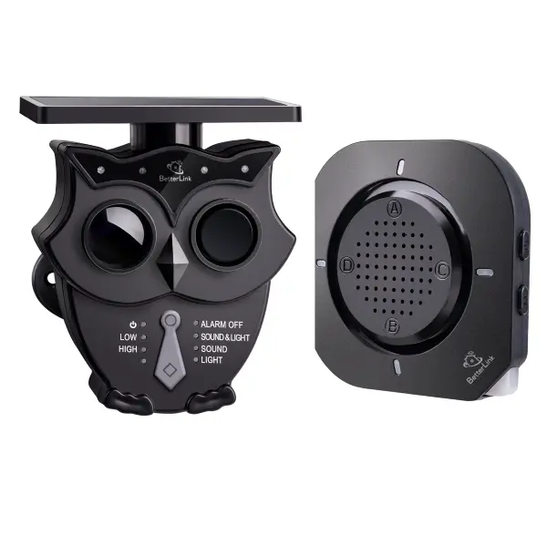 BetterLink 1/2 Mile Long Range Solar Wireless Driveway Alarm System IP65 Weatherproof Outdoor Motion Detectors&Sensor 120dB Siren Sound Light Security Alert System Monitor&Protect Outdoor/Indoor Property(Gary)