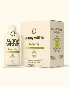 Longevity by Sunny Within - Watermelon-Lime Flavor (30 Pouches) - Liposomal Supplement containing: Glutathione, NAD+, CoQ10, Vitamin B12, Lactoferrin, MCT Oil, Choline for Antioxidant Support, Gut Health, Immunity Support, and Nervous System Support