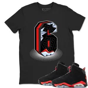 Unisex T-shirt To Match Sneakers Jordan 6 Reverse Infrared - Number Statue. 100% Cotton for Casual Wear. Comfortable Summer Unisex T-Shirt to match Jordan Sneaker. Streetwear Style. urban outfitters