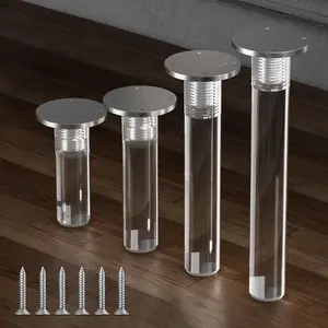 Acrylic Transparent Furniture Legs Set of 4, Sofa Legs for Couches Cabinets Tables, Durable Replacement Parts for Home Decor