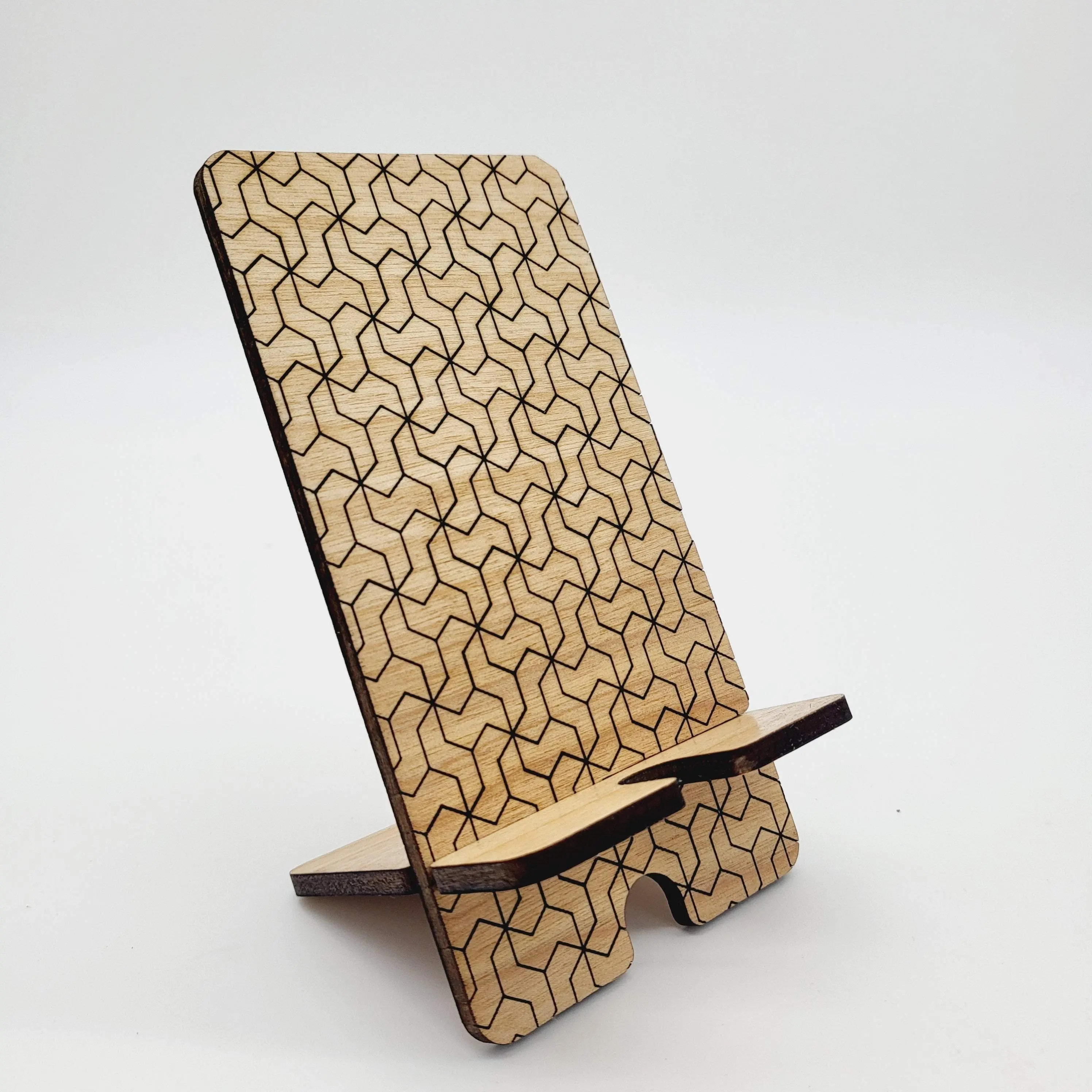 Customizable Wooden Phone Stand - "Illusion"