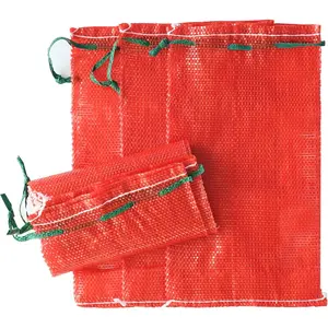 10 lb Mesh Onion Bags, 11"*18" Mesh Produce Bags Hanging Reusable Breathable Vegetable Storage Net Bags with Drawstring for Onions Potatoes Citrus Crawfish, Red (Pack of 10)
