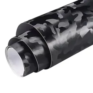 Premium Ghost Black Stealth Camouflage Car Vinyl Wrap Film With Air Release Self Adhesive DIY Motorcycle Decoration Sticker