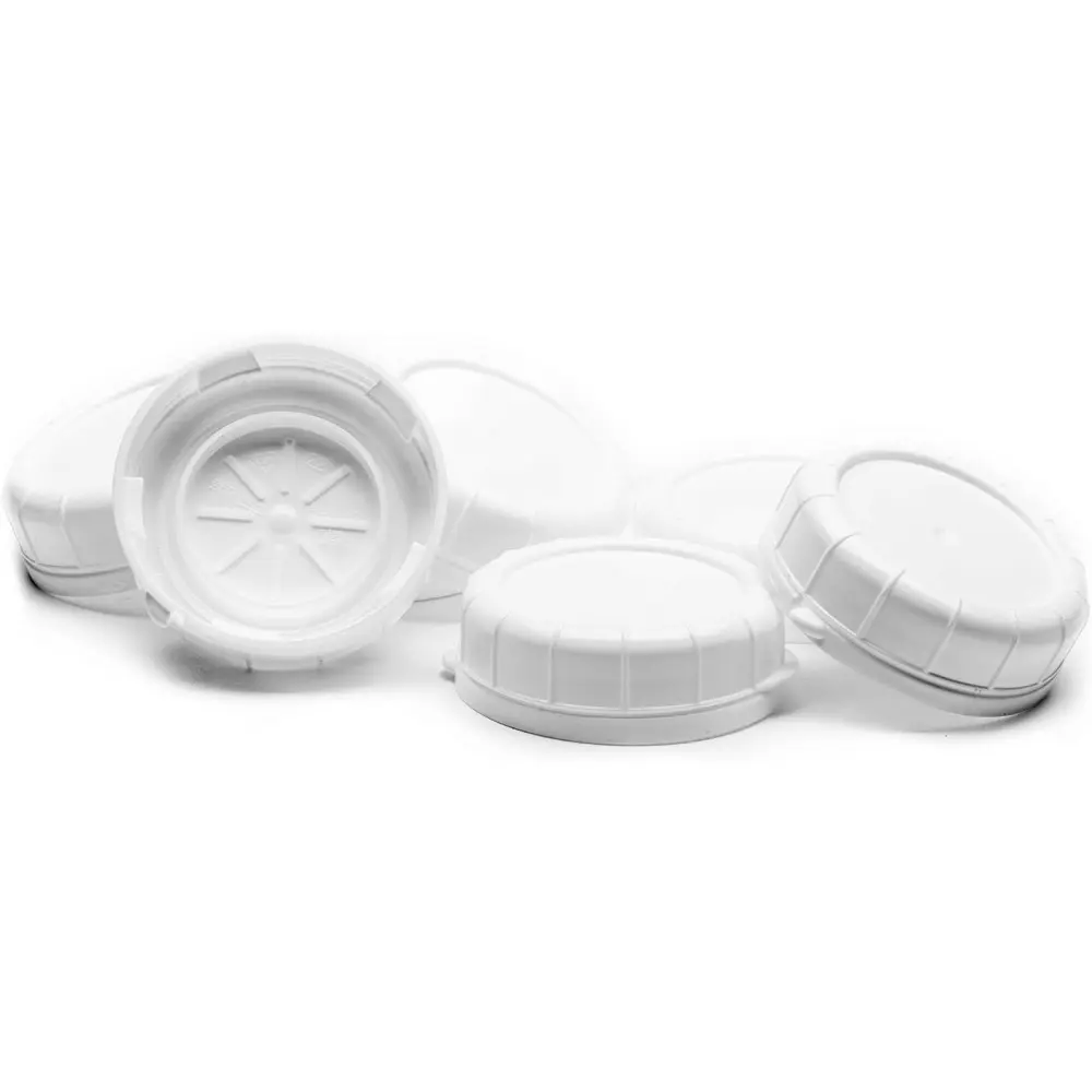 Replacement Glass Caps With Tampered Evident Seal, 48mm Diameter Lids For Stanpac and Libbey Milk Bottles-Reusable, Long-Lasting, Easy to Clean (White)