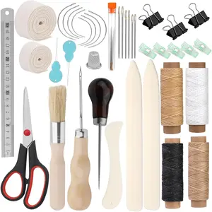 41 Pcs Bookbinding Tools Set 3 Pcs Bone Folder Paper Creaser Paper Folding Tool Book Binding Starter Tools Kit with Binding Ribbon Glue Brush Waxed Thread, Awl for Bookbinding