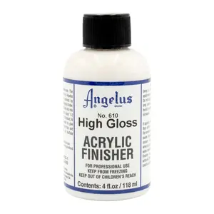 Angelus High Gloss Acrylic Leather Finisher – Flexible Clear Coat for Leather Shoes, Bags, Jackets & Accessories, High Shine Finish for Leather Craft & Restoration. No. 610