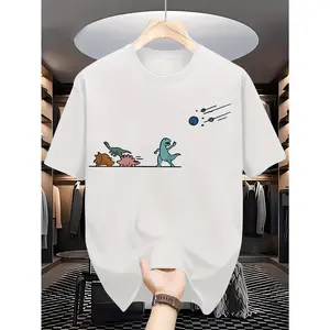 Dinosaur Whimsical Print Creative Trendy Short Sleeve