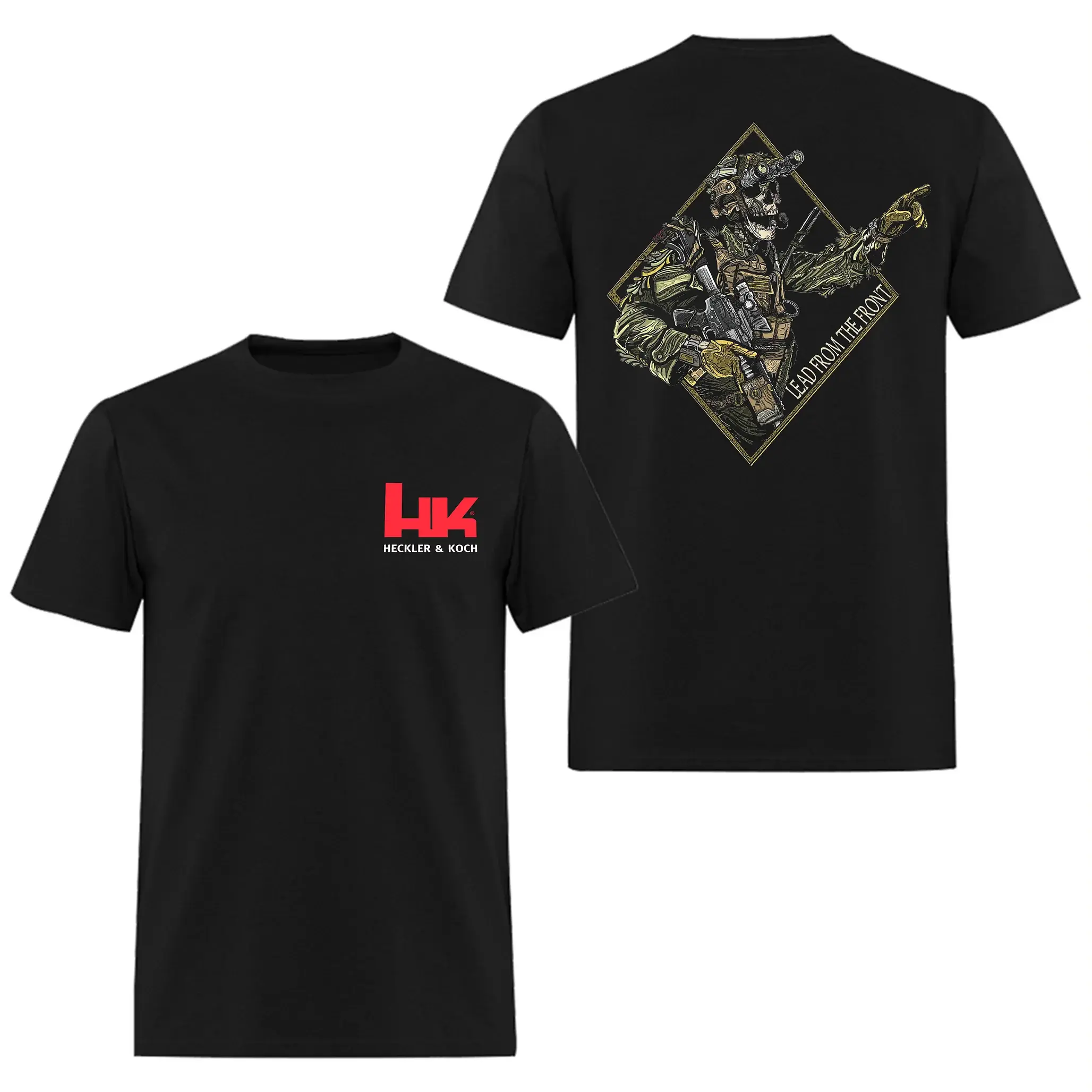 Tactical Skull Graphic T-Shirt with DTG Print, Menswear Round Neck Shortsleeve Streetwear Top in 100% Cotton, Tshirt, Oeko-Tex Dye, Ring-Spun Cotton, Oversized, Dtg Printing, Clothes, Casual, Vivid Colors, Eco-Friendly Dye, Sporty Chic, 2Xl, All Seasons