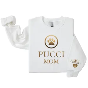 Dog Mom Crewneck - PUCCI MOM (GOLD) (Customizable)