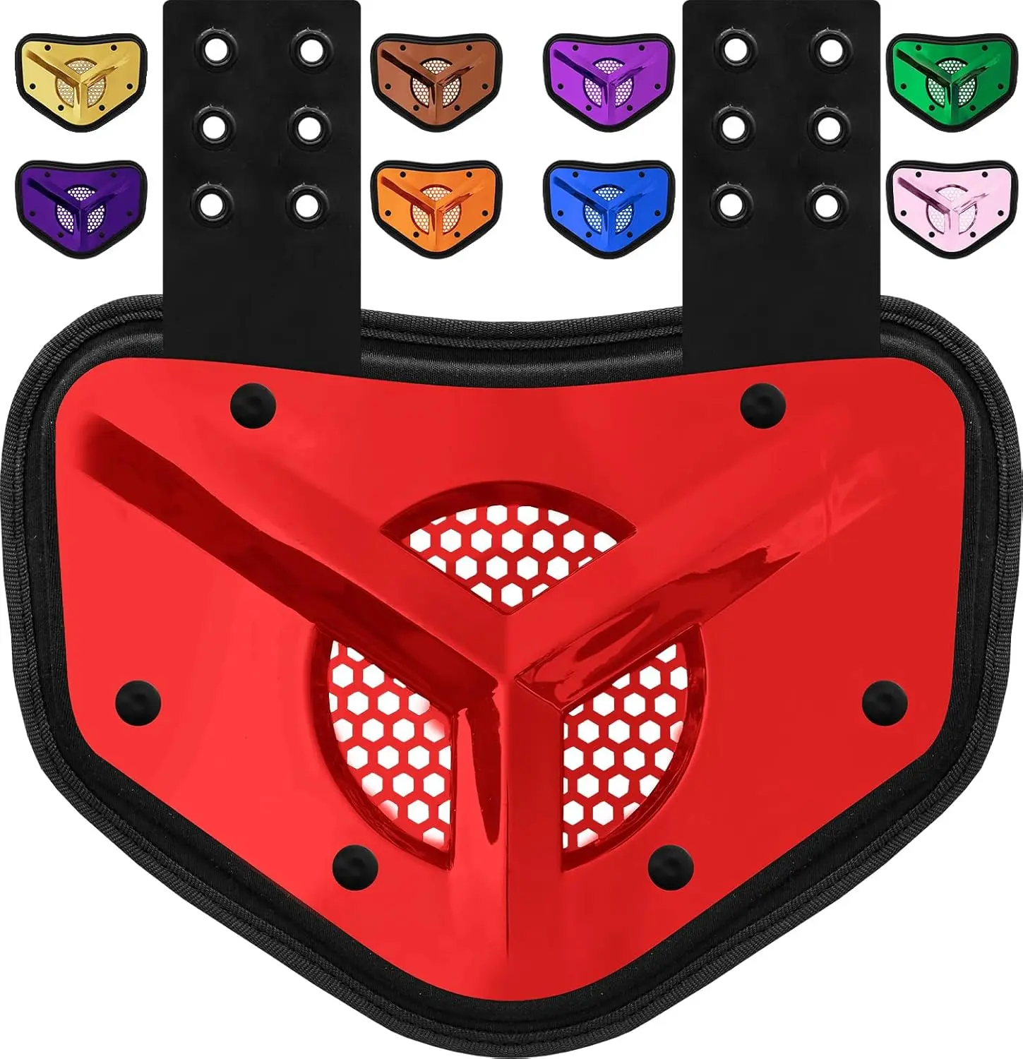 Penveer Football Back Plate for Adults & Youth, Chrome Finish with High-Impact Durability - PVC Plastic & Nylon Construction, Secure Snug Universal Fit, Protection, Cordura Fabric, Football Accessories, Impact Absorb, Unisex, Pvc & Foam, Football Backplat